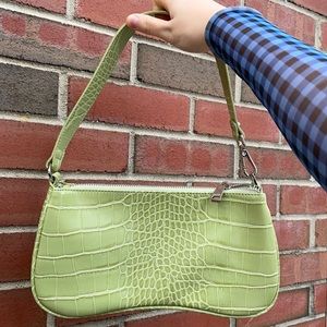 NWT JW Pei Eva Shoulder Bag—Sage Green Croc